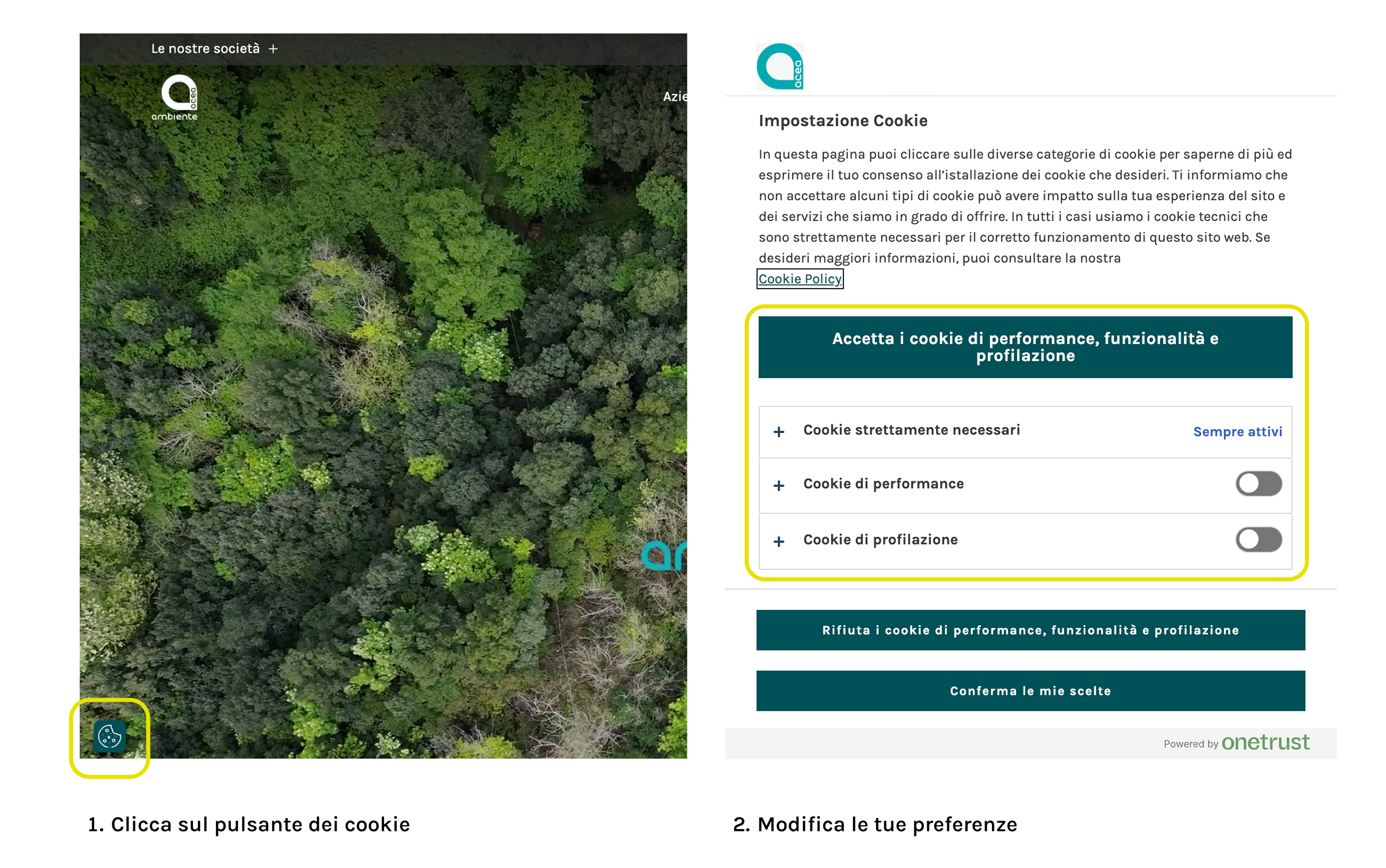 Tutorial cookie panel